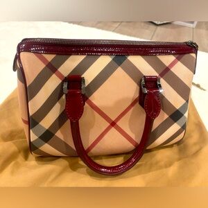 Patent Nova Check Chester Bowling Bag Raspberry Sorbet